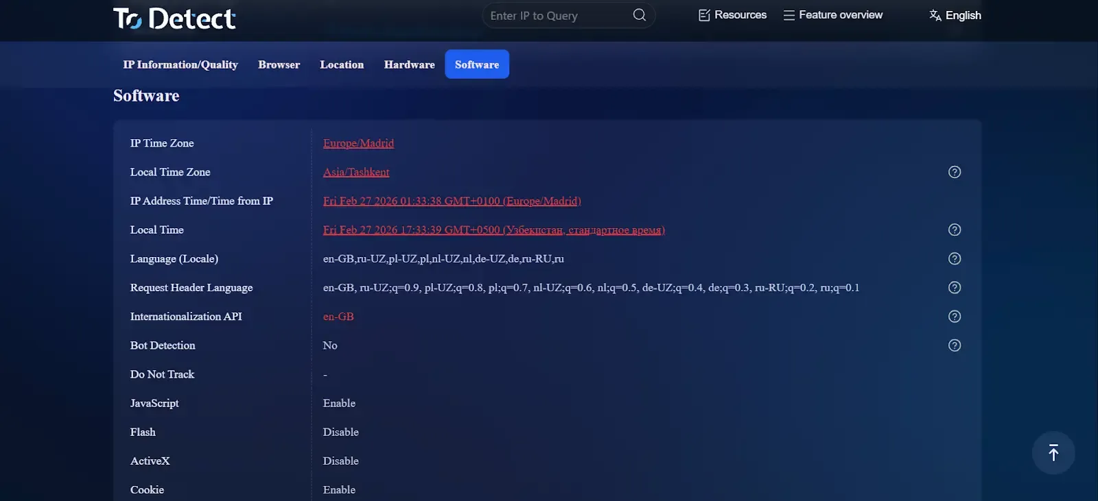 todetect fingerprint detection report