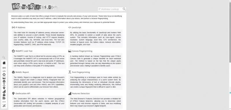 BrowserLeaks