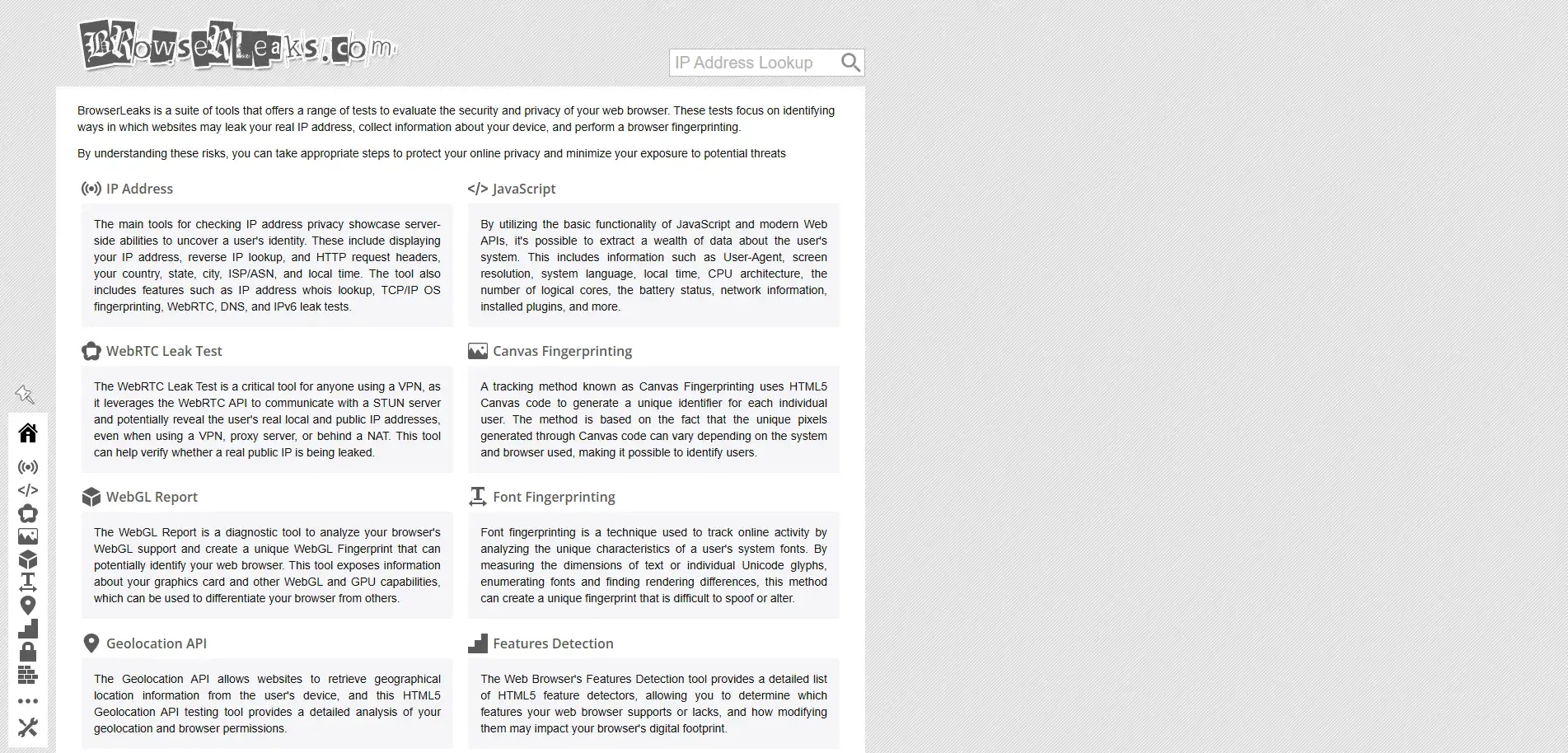 BrowserLeaks