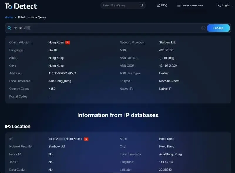 Công Cụ Kiểm Tra IP ToDetect