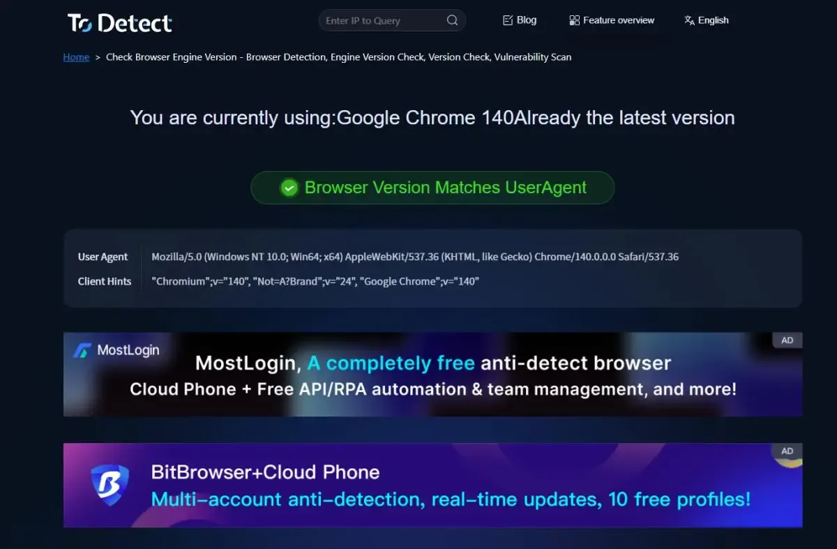 ToDetect Browser Kernel Detection